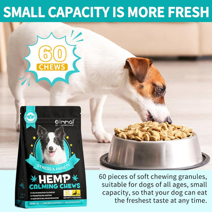 Calming Chew Für Hunde(Hähnchen Geschmack 60 Stück),Beruhigende Chews Für Haustiere,Ti Stress Snack Für Ihren Hund,Fördern Entspannung, Reduzieren Stress,Mit Natürlichen Inhaltsstoffen