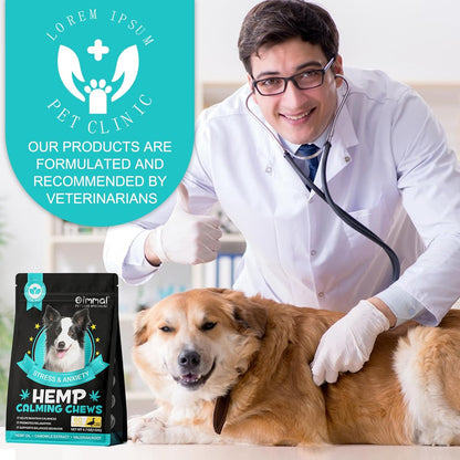 Calming Chew Für Hunde(Hähnchen Geschmack 60 Stück),Beruhigende Chews Für Haustiere,Ti Stress Snack Für Ihren Hund,Fördern Entspannung, Reduzieren Stress,Mit Natürlichen Inhaltsstoffen