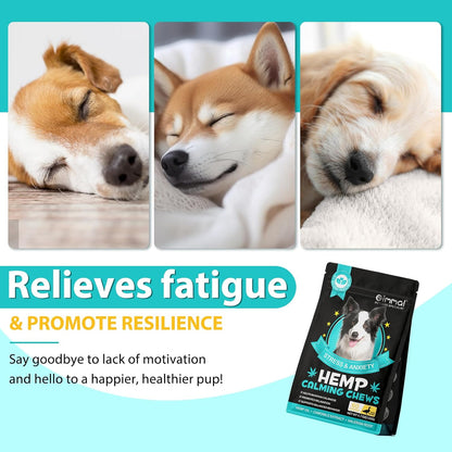 Calming Chew Für Hunde(Hähnchen Geschmack 60 Stück),Beruhigende Chews Für Haustiere,Ti Stress Snack Für Ihren Hund,Fördern Entspannung, Reduzieren Stress,Mit Natürlichen Inhaltsstoffen