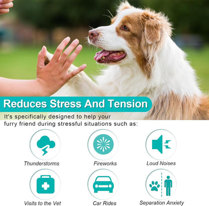 Calming Chew Für Hunde(Hähnchen Geschmack 60 Stück),Beruhigende Chews Für Haustiere,Ti Stress Snack Für Ihren Hund,Fördern Entspannung, Reduzieren Stress,Mit Natürlichen Inhaltsstoffen